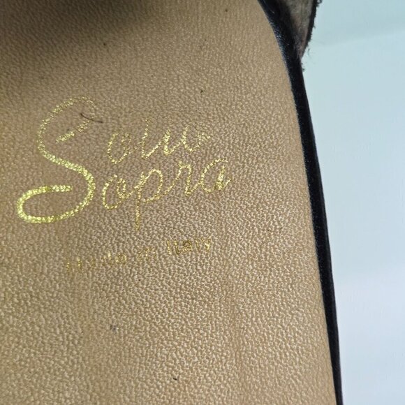 Sotti Sopra Black Leather Made In Italy Ankle Strap Sandals Size 38 - Picture 6 of 7